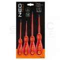 Zestaw wkrętaków izolowanych dla elektryka 4 sztuki: 2x płaskie PŁ + 2x krzyżowe PH 1kV VDE SLIM NEO 04-144