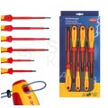 Zestaw Wkrętaków izolowanych VDE 1kV dla elektryka Komplet 6szt. (4xPłaski + 2xPH) KNIPEX 00 20 12 V01