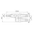 Złącze solarne MC4 dwójnik równoległy fotowoltaiczny PV IP67 Staubli Multi-Contact 1x gniazdo(+) -> 2x wtyk(-)