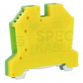 Złączka szynowa 1-torowa ZUG 6mm2 41A żółto-zielona