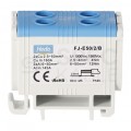 Złączka szynowa 2-torowa Al/Cu 2,5-50mm2 na TH35 niebieski FJ-E50/2/B HEDO