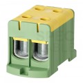 Złączka szynowa 2-torowa Al/Cu 35-150mm2 na TH35 żółto-zielony FJ-E150/2/D HEDO