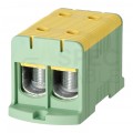 Złączka szynowa 2-torowa Al/Cu 35-240mm2 na TH35 żółto-zielony FJ-E240/2/D HEDO