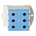 Złączka szynowa 3-torowa Al/Cu 16-95mm2 na TH35 niebieski FJ-E95/3/B HEDO