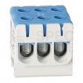 Złączka szynowa 3-torowa Al/Cu 2,5-50mm2 na TH35 niebieski FJ-E50/3/B HEDO