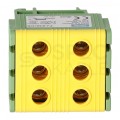 Złączka szynowa 3-torowa Al/Cu 2,5-50mm2 na TH35 żółto-zielony FJ-E50/3/D HEDO