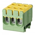 Złączka szynowa 3-torowa Al/Cu 2,5-50mm2 na TH35 żółto-zielony FJ-E50/3/D HEDO