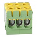 Złączka szynowa 3-torowa Al/Cu 2,5-50mm2 na TH35 żółto-zielony FJ-E50/3/D HEDO