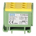 Złączka szynowa 3-torowa Al/Cu 2,5-50mm2 na TH35 żółto-zielony FJ-E50/3/D HEDO