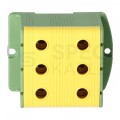 Złączka szynowa 3-torowa Al/Cu 35-150mm2 na TH35 żółto-zielony FJ-E150/3/D HEDO