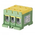 Złączka szynowa 3-torowa Al/Cu 35-150mm2 na TH35 żółto-zielony FJ-E150/3/D HEDO
