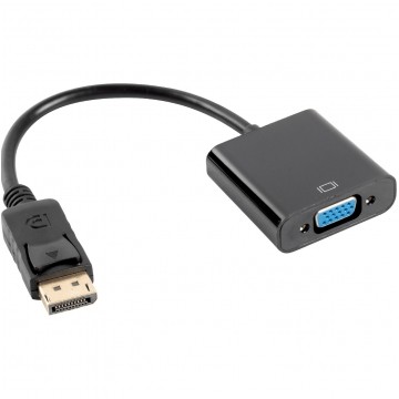 Adapter DisplayPort -> SVGA (D-Sub 15-pin) Full HD (wtyk / gniazdo) czarny 20cm