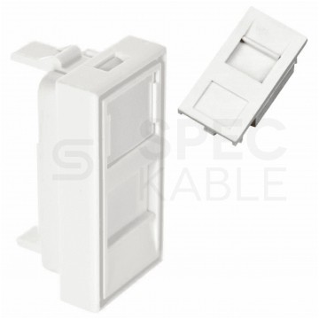 Adapter keystone pojedynczy z przesłoną 1M 22,5x45 biały Mediabox Alantec