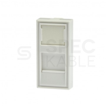 Adapter keystone pojedynczy z przesłoną 1M 22,5x45 biały Mediabox NEKU