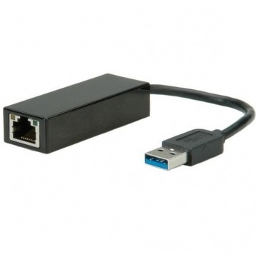 Adapter sieciowy USB 3.0 A / Gigabit Ethernet RJ45 [8p8c] (wtyk / gniazdo) srebrny 12cm