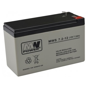 Akumulator AGM do systemów alarmowych 12V 7,2Ah MWS bezobsługowy (Faston 187) MW Power