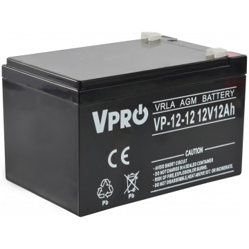 Akumulator AGM do zasilacza UPS 12V 12Ah bezobsługowy (Faston 250) VOLT VPRO