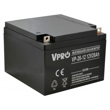 Akumulator AGM do zasilacza UPS 12V 26Ah bezobsługowy (śruba M5) VOLT VPRO