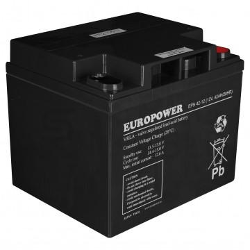 Akumulator AGM do zasilacza UPS 12V 42Ah EPS bezobsługowy (śruba M6) EUROPOWER