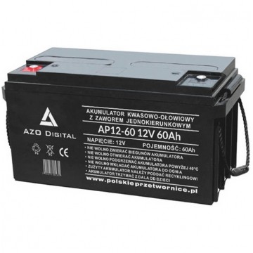 Akumulator AGM do zasilacza UPS 12V 60Ah bezobsługowy (śruba M6) Azo Digital
