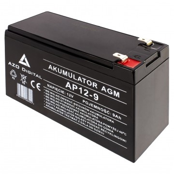 Akumulator AGM do zasilacza UPS 12V 9Ah bezobsługowy (Faston 250) Azo Digital