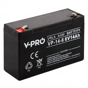 Akumulator AGM do zasilacza UPS 6V 14Ah bezobsługowy (Faston 250) VOLT VPRO