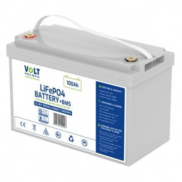 Akumulator LiFePO4 (litowo-żelazowo-fosforanowy) 12,8V 100Ah (150A) bezobsługowy + BMS VOLT