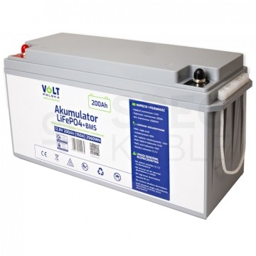 Akumulator LiFePO4 (litowo-żelazowo-fosforanowy) 12,8V 200Ah (150A) bezobsługowy + BMS VOLT