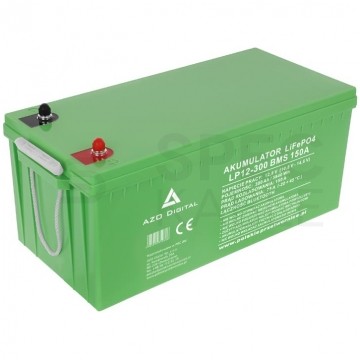 Akumulator LiFePO4 (litowo-żelazowo-fosforanowy) 12V 300Ah (150A) mata grzewcza + Bluetooth + BMS AZO