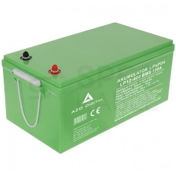 Akumulator LiFePO4 (litowo-żelazowo-fosforanowy) 12V 400Ah (150A) mata grzewcza + Bluetooth + BMS AZO