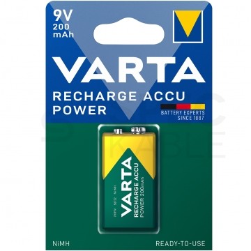 Akumulator Ni-MH 6F22 9V 200mAh (Ready 2 Use) VARTA Recharge Accu Power BLISTER 1szt.