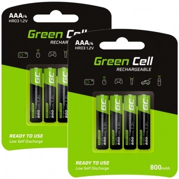 Akumulator Ni-MH R03 AAA 800mAh 1,2V (Ready 2 Use) Green Cell 2x BLISTER 4szt.
