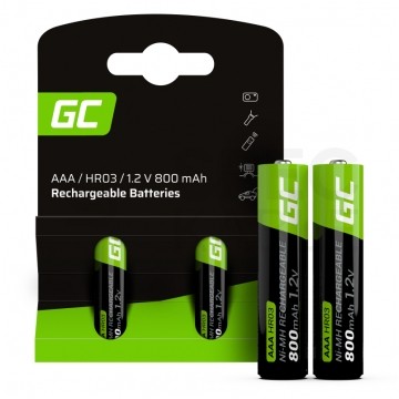 Akumulator Ni-MH R03 AAA 800mAh 1,2V (Ready 2 Use) Green Cell BLISTER 2szt.