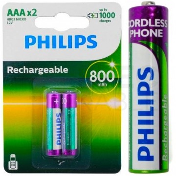 Akumulator Ni-MH R03 AAA 800mAh 1,2V (Ready 2 Use) Philips BLISTER 2szt.