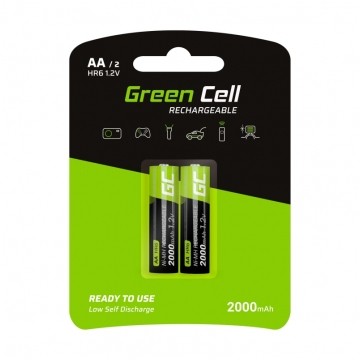 Akumulator Ni-MH R6 AA 2000mAh 1,2V (Ready 2 Use) Green Cell BLISTER 2szt.