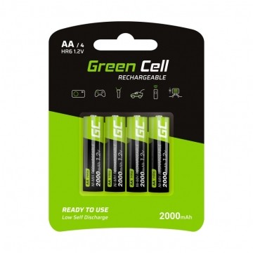 Akumulator Ni-MH R6 AA 2000mAh 1,2V (Ready 2 Use) Green Cell BLISTER 4szt.