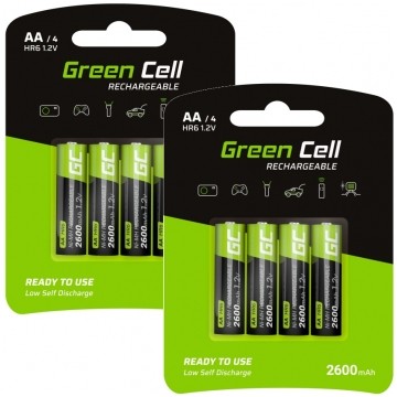 Akumulator Ni-MH R6 AA 2600mAh 1,2V (Ready 2 Use) Green Cell 2x BLISTER 4szt.