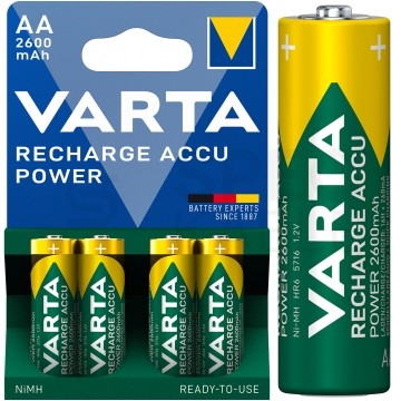 Akumulator Ni-MH R6 AA 2600mAh 1,2V (Ready 2 Use) VARTA Recharge Accu Power BLISTER 4szt.