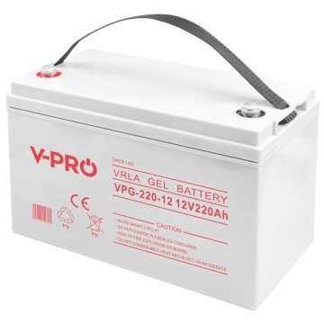 Akumulator żelowy GEL do instalacji PV oraz UPS 12V 220Ah bezobsługowy (śruba M8) VOLT VPRO Premium