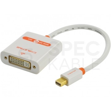 AUDA CableTime Adapter mini DisplayPort -> DVI-I (24+5pin) Full HD (wtyk / gniazdo) biały 23cm