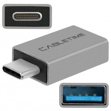 AUDA CableTime Adapter OTG Przejściówka USB 3.0 A / typ-C (gniazdo / wtyk) Quick Charge 3.0 Power Delivery (3A 60W)