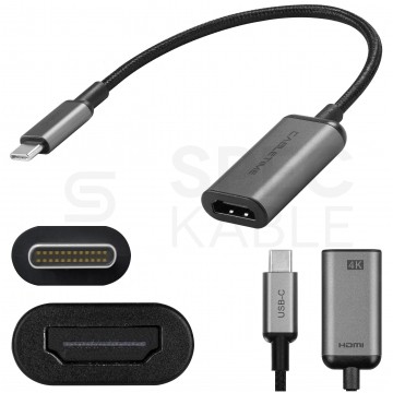 AUDA CableTime Adapter USB 3.1 typ-C -> HDMI 4K@30 (wtyk / gniazdo) szary 15cm