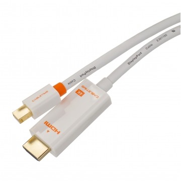 AUDA CableTime Kabel mini DisplayPort 1.2 / HDMI 4K@30 (wtyk / wtyk) biały 1,8m