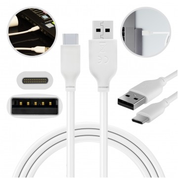 AUDA CableTime Kabel USB 2.0 typ-C / A (wtyk / wtyk) Quick Charge 3.0 3A biały 1m