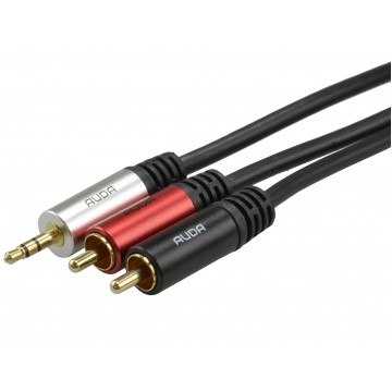 AUDA Optimum Kabel Audio AUX mini Jack 3,5mm Stereo (wtyk) / 2x RCA Cinch (wtyk) 0,5m