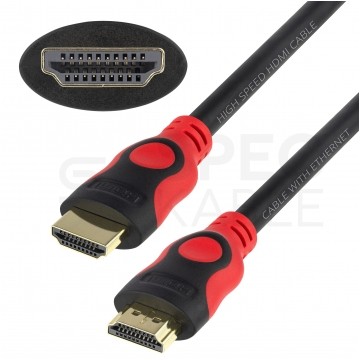 AUDA Optimum Kabel HDMI 1.4 High Speed Full HD 4K@24 czerwono-czarny 10m