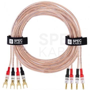 AUDA Premium Bass Komplet 2x Kabel głośnikowy 2x1,5mm2 OFC wtyki widełkowo bananowe 3m