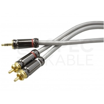 AUDA Prestige Kabel Audio AUX mini Jack 3,5mm Stereo (wtyk) / 2x RCA Cinch (wtyk) 10m
