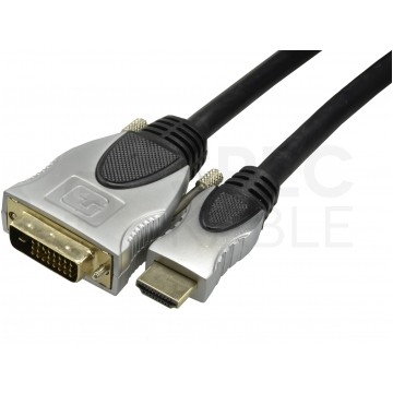 AUDA Prestige Kabel DVI-D Single Link / HDMI 1.4 FHD@60 (wtyk / wtyk) 10m