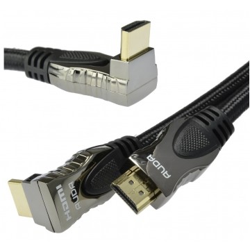 AUDA Prestige Kabel HDMI 2.0 4K Premium High Speed Ultra HD 4K@60 kątowy 270° 1m